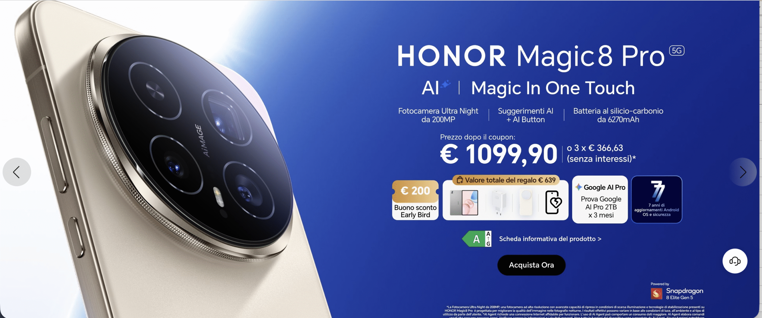 HONOR Magic8 Pro ufficiale in Italia: prezzo, promozione lancio e specifiche complete